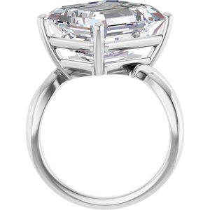 10K White Gold 14x12 mm Emerald Ring Mounting – image 3