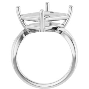 Sterling Silver 14x12 mm Emerald Ring Mounting – image 4