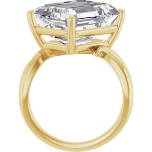 18K Yellow Gold 14x12 mm Emerald Ring Mounting – image 3