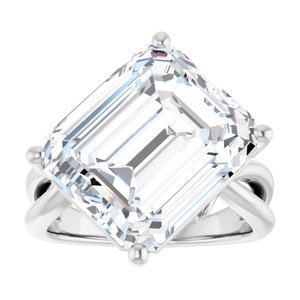 Sterling Silver 14x12 mm Emerald Ring Mounting – image 5