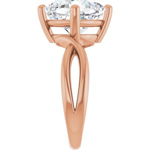 14K Rose Gold 10x10 mm Cushion Ring Mounting – image 7