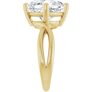 14K Yellow Gold 10x10 mm Cushion Ring Mounting – image 7