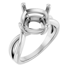 10K White Gold 10x10 mm Cushion Ring Mounting – image 2