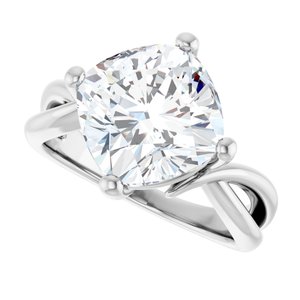 Sterling Silver 10x10 mm Cushion Ring Mounting – image 8