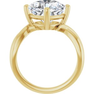 10K Yellow Gold 10x10 mm Cushion Ring Mounting – image 3