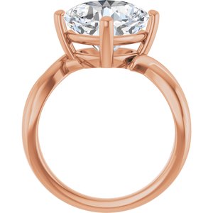 14K Rose Gold 10x10 mm Cushion Ring Mounting – image 3