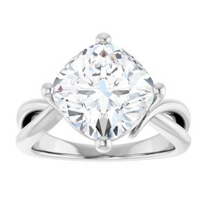 Continuum Sterling Silver 10x10 mm Cushion Ring Mounting – image 5