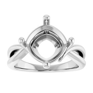 Continuum Sterling Silver 10x10 mm Cushion Ring Mounting – image 6