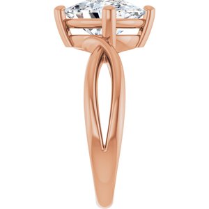 18K Rose Gold 10x8 mm Elongated Cushion Ring Mounting – image 7
