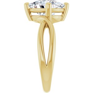 14K Yellow Gold 10x8 mm Elongated Cushion Ring Mounting – image 7