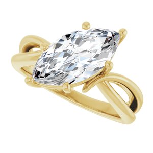 10K Yellow Gold 14x7 mm Marquise Ring Mounting – image 8