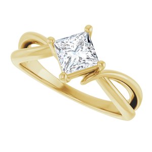 14K Yellow Gold 5x5 mm Square Ring Mounting – image 8