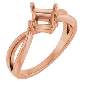 10K Rose Gold 5x5 mm Square Ring Mounting – image 2