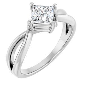 Continuum Sterling Silver 5x5 mm Square Ring Mounting