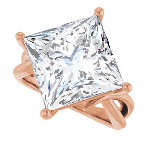 10K Rose Gold 12x12 mm Square Ring Mounting – image 8