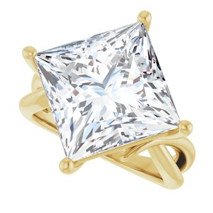 18K Yellow Gold 12x12 mm Square Ring Mounting – image 8