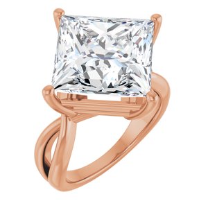 10K Rose Gold 12x12 mm Square Ring Mounting
