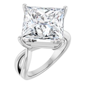 Sterling Silver 12x12 mm Square Ring Mounting