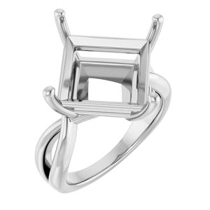 Sterling Silver 12x12 mm Square Ring Mounting – image 2