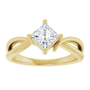 18K Yellow Gold 5x5 mm Square Ring Mounting – image 5