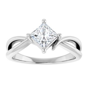 14K White Gold 5x5 mm Square Ring Mounting – image 5