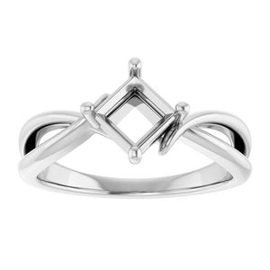10K White Gold 5x5 mm Square Ring Mounting – image 6