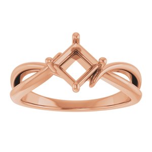 10K Rose Gold 5x5 mm Square Ring Mounting – image 6