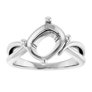 Sterling Silver 10x8 mm Elongated Cushion Ring Mounting – image 6