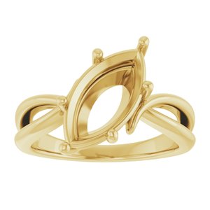 10K Yellow Gold 14x7 mm Marquise Ring Mounting – image 6