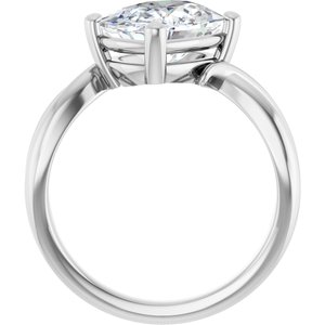 14K White Gold 10x8 mm Elongated Cushion Ring Mounting – image 3