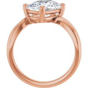 14K Rose Gold 10x8 mm Elongated Cushion Ring Mounting – image 3