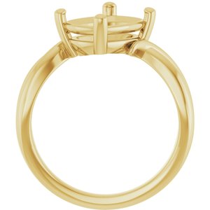 14K Yellow Gold 10x8 mm Elongated Cushion Ring Mounting – image 4