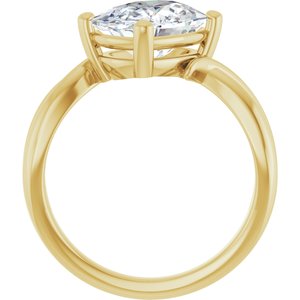 14K Yellow Gold 10x8 mm Elongated Cushion Ring Mounting – image 3