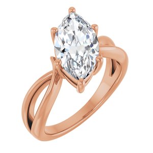14K Rose Gold 14x7 mm Marquise Ring Mounting
