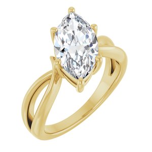 10K Yellow Gold 14x7 mm Marquise Ring Mounting