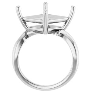 Sterling Silver 12x12 mm Square Ring Mounting – image 4