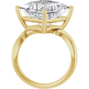 14K Yellow Gold 12x12 mm Square Ring Mounting – image 3