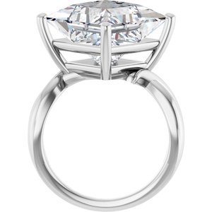 14K X1 White Gold 12x12 mm Square Ring Mounting – image 3