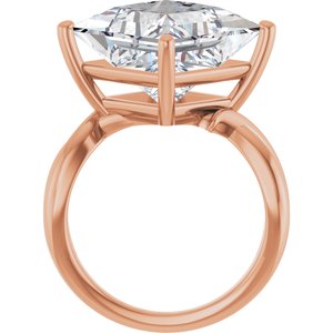 14K Rose Gold 12x12 mm Square Ring Mounting – image 3