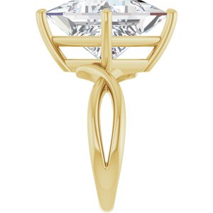 18K Yellow Gold 12x12 mm Square Ring Mounting – image 7