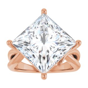 10K Rose Gold 12x12 mm Square Ring Mounting – image 5