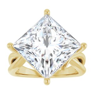 14K Yellow Gold 12x12 mm Square Ring Mounting – image 5