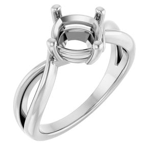 14K X1 White Gold 7x7 mm Cushion Ring Mounting – image 2