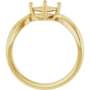 14K Yellow Gold 5x5 mm Square Ring Mounting – image 4