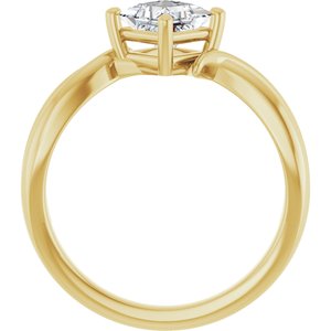 18K Yellow Gold 5x5 mm Square Ring Mounting – image 3
