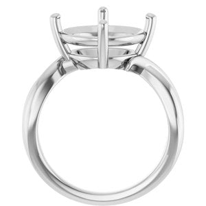 10K White Gold 12 mm Round Ring Mounting – image 4