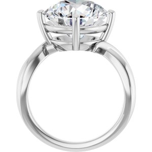 10K White Gold 12 mm Round Ring Mounting – image 3
