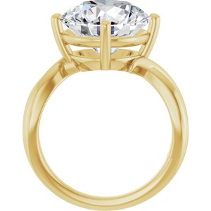 14K Yellow Gold 12 mm Round Ring Mounting – image 3