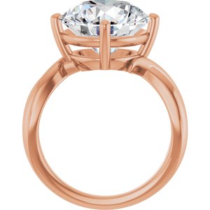 14K Rose Gold 12 mm Round Ring Mounting – image 3