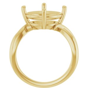 10K Yellow Gold 12 mm Round Ring Mounting – image 4